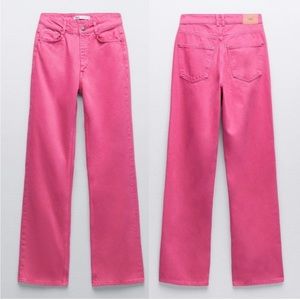 ZARA FULL LENGTH PINK JEANS